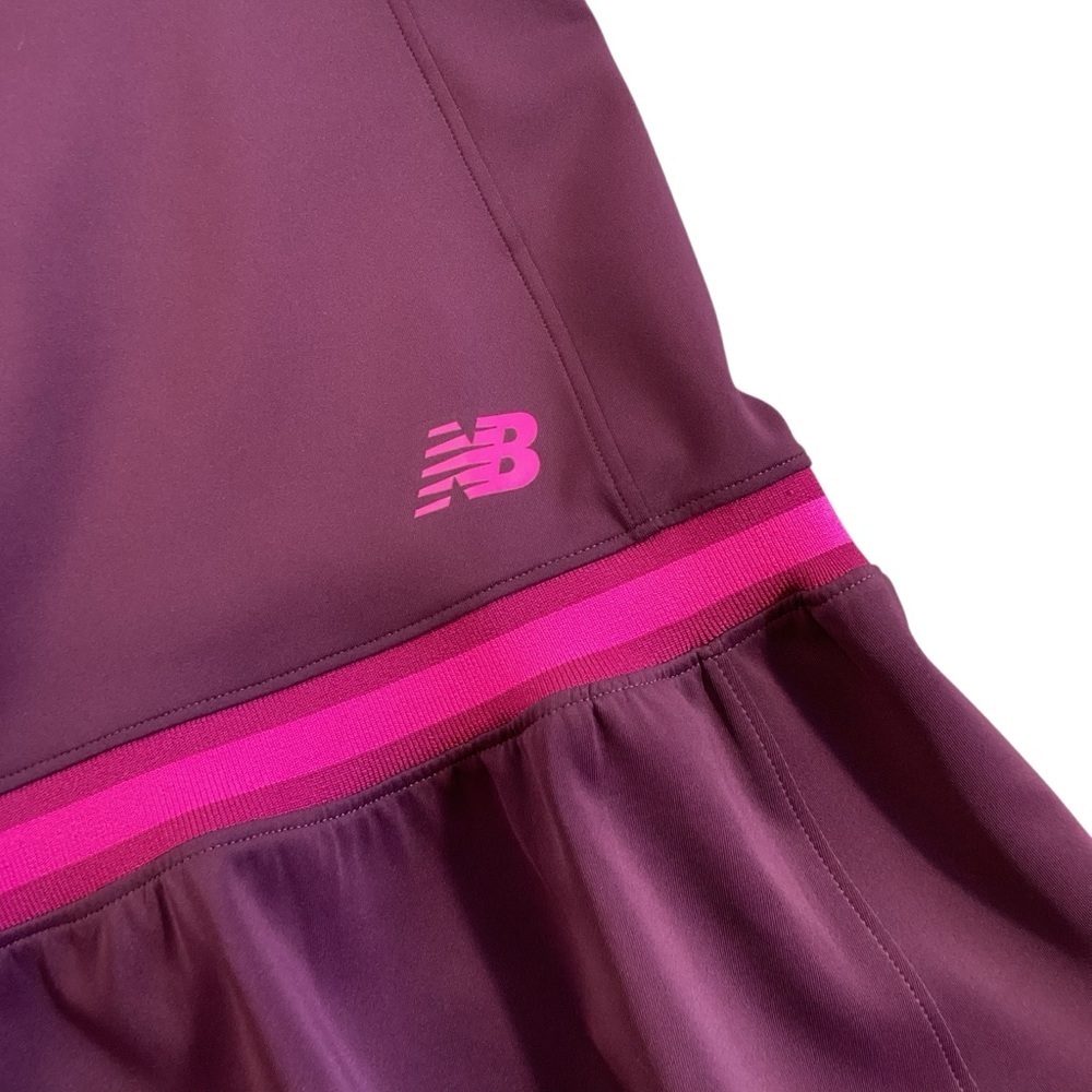 New Balance NB Dry Tennis Dress Plum Pink Trim Drop Waist Athletic Medium - Picture 8 of 15
